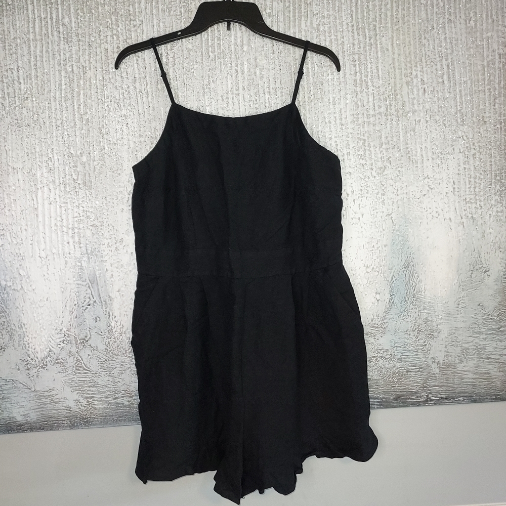 Loft black ruffled Romper